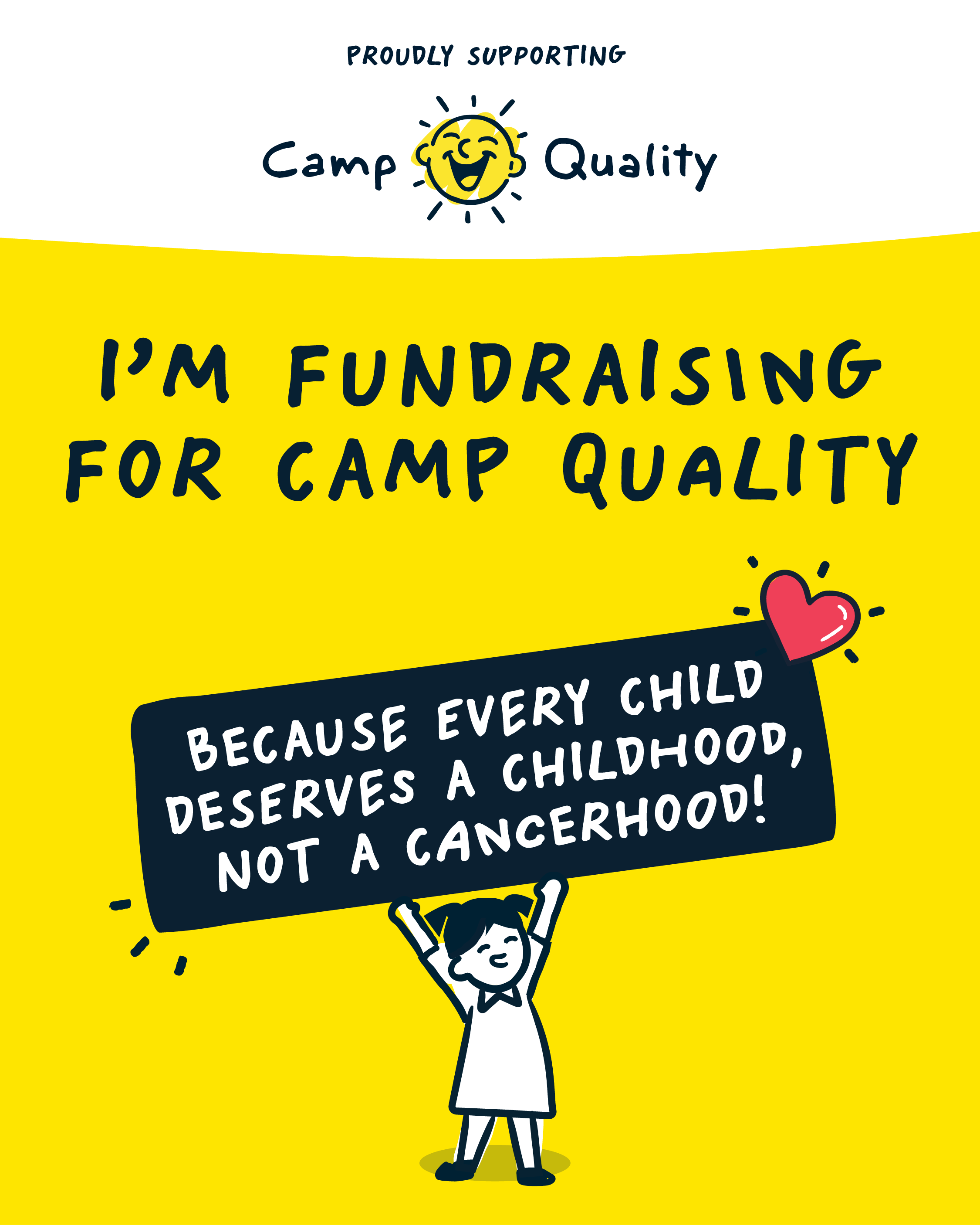 Camp Quality Fun-raiser announcement social post one