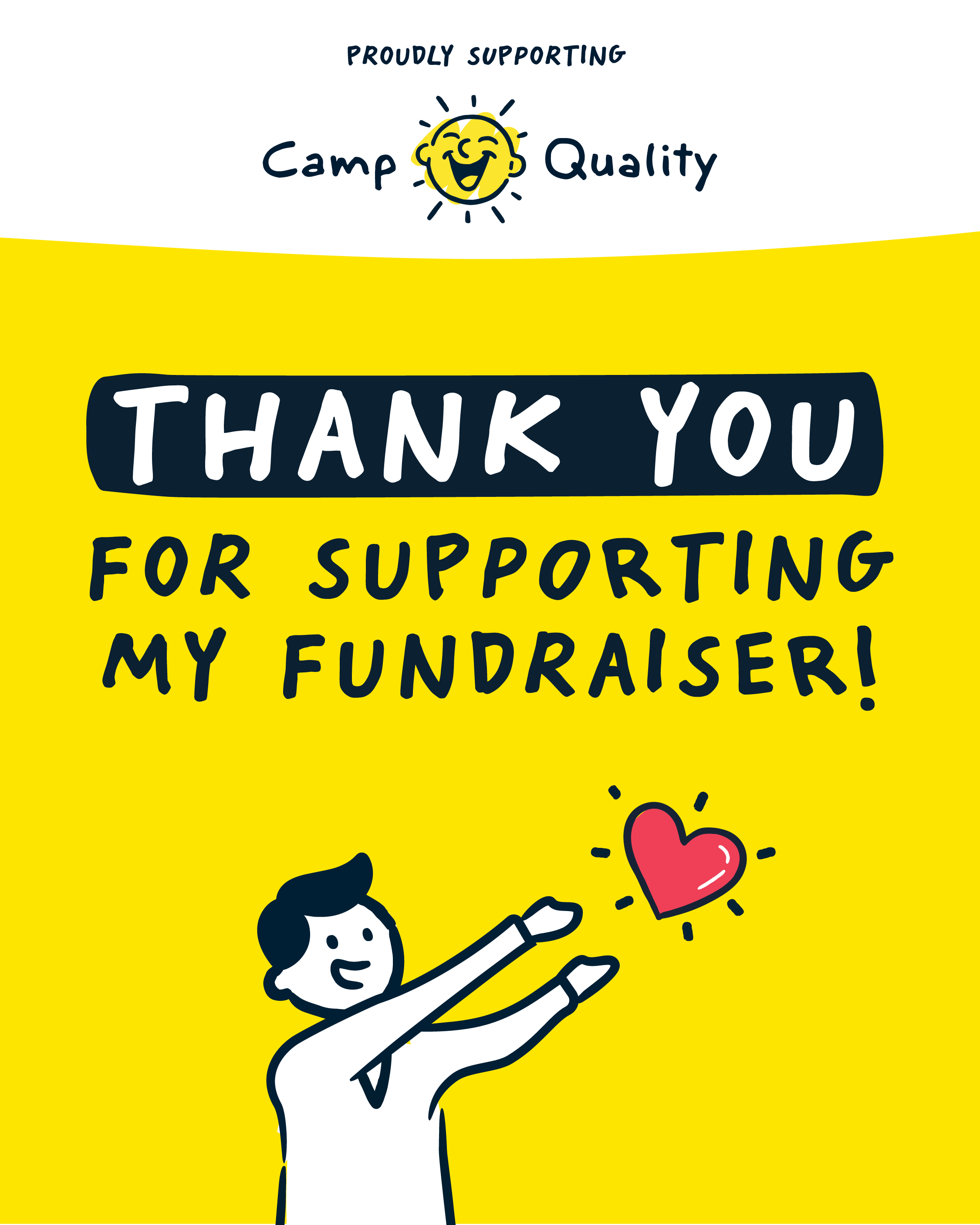 Camp Quality supporter thank-you social post one
