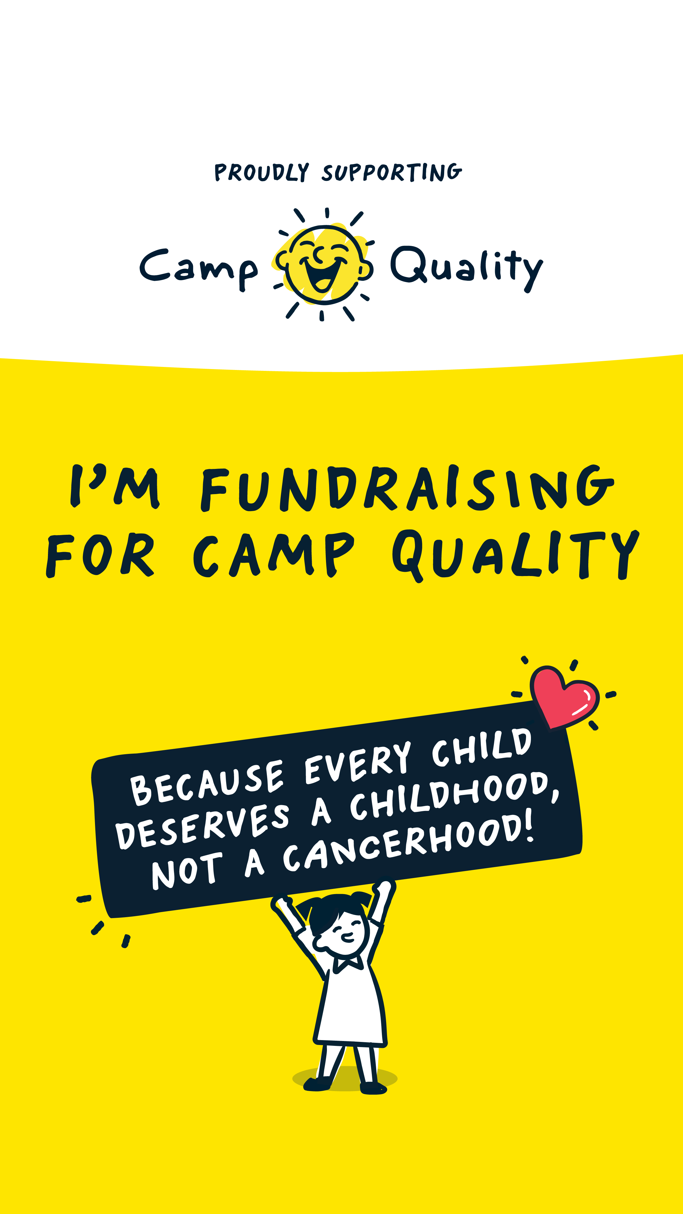 Camp Quality Fun-raiser announcement social Story one