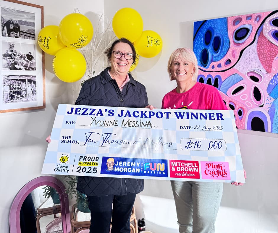 Jezza’s Jackpot community raffle for Camp Quality