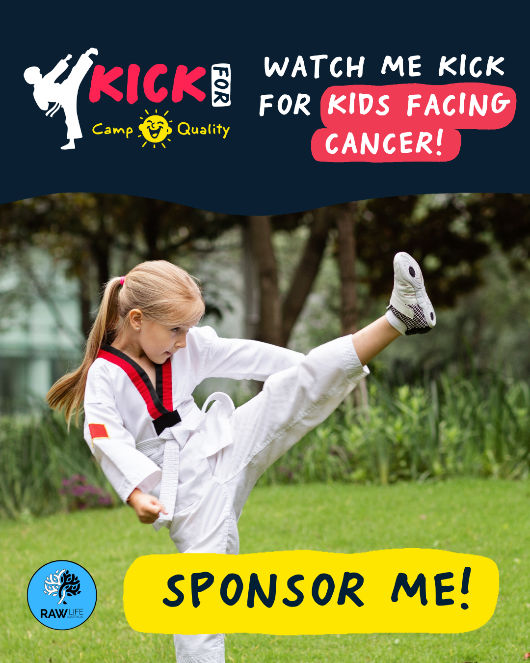 Kick for Camp Quality Social Tile 2