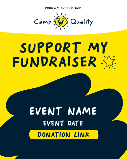 Camp Quality customisable social post template one