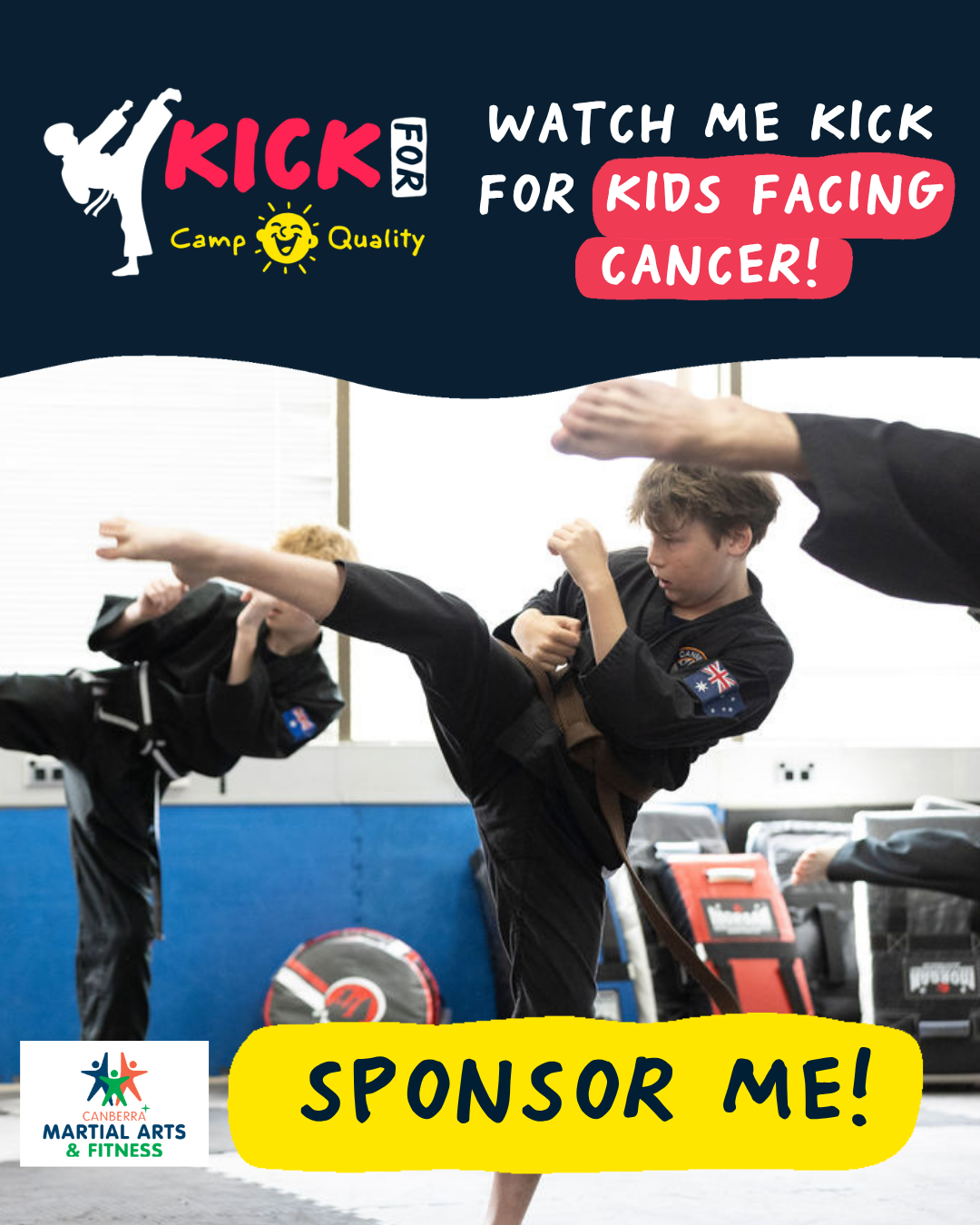 Kick for Camp Quality Social Tile 2