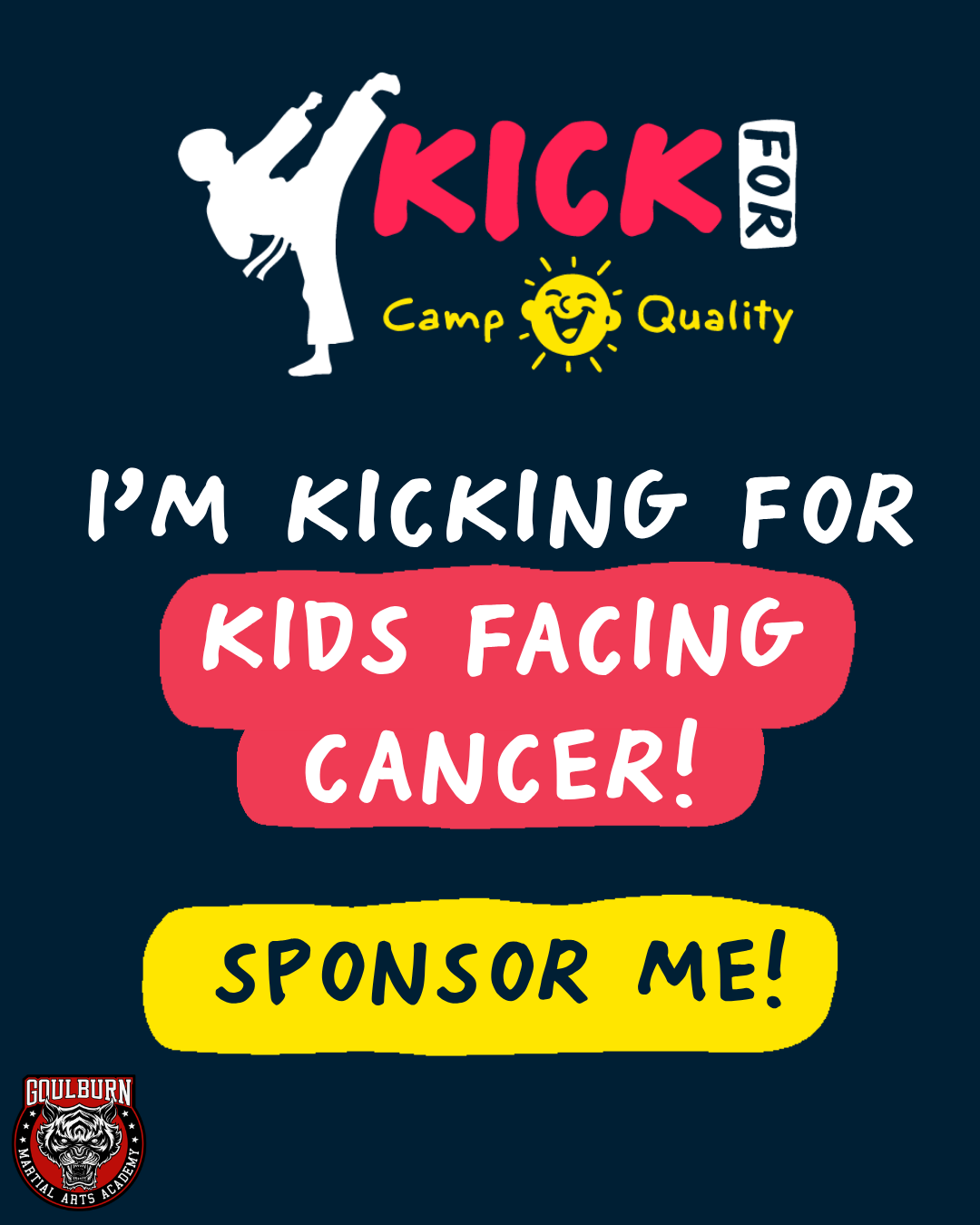 Kick for Camp Quality Social Tile 1