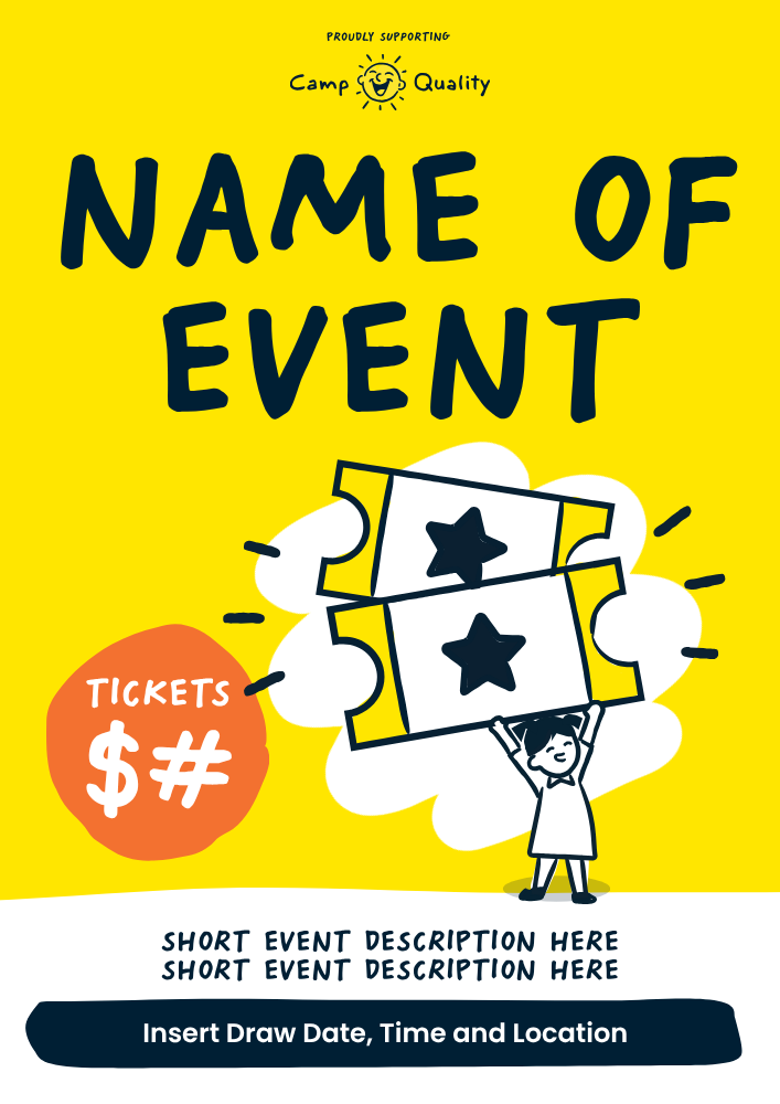 DIY raffle poster template preview