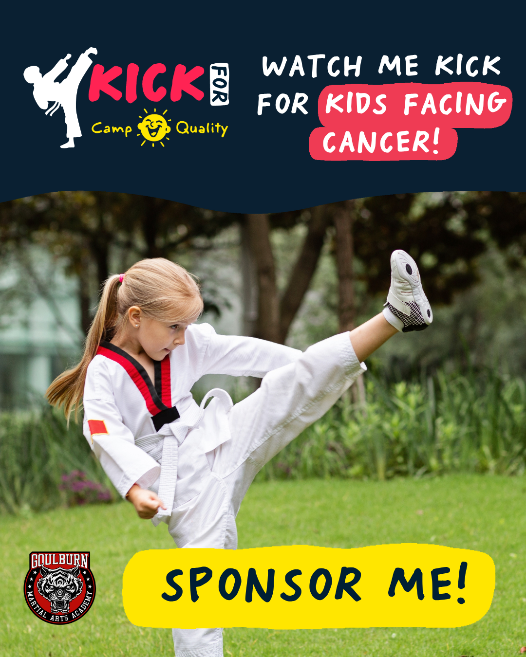 Kick for Camp Quality Social Tile 2